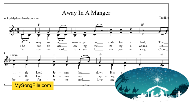 Away In A Manger - F Major with parts