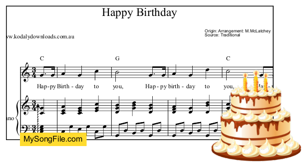 Happy Birthday - C Major - alberti bass