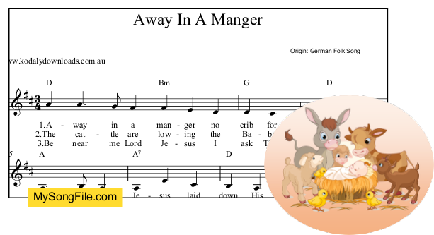 Away In A Manger (German) - D Major