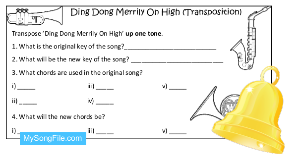 Ding Dong Merrily On High (Transposition)