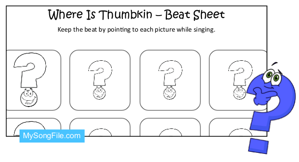 Where Is Thumbkin (Beat Sheet Black and White)
