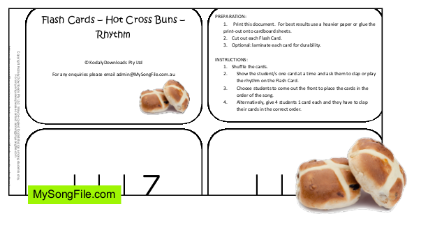 Hot Cross Buns (Flash Cards Rhythm)