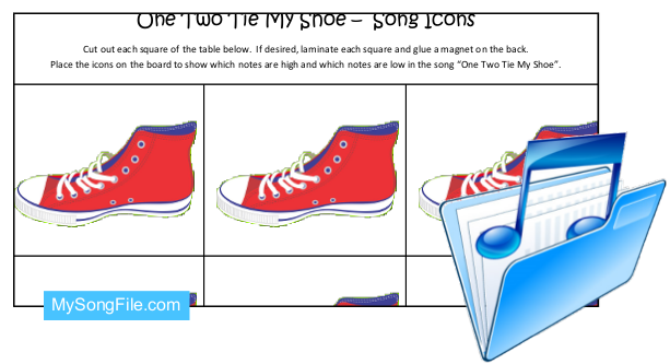 One Two Tie My Shoe (Song Icons Colour)