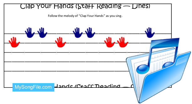 Clap Your Hands (Staff Reading Lines and Spaces Colour)