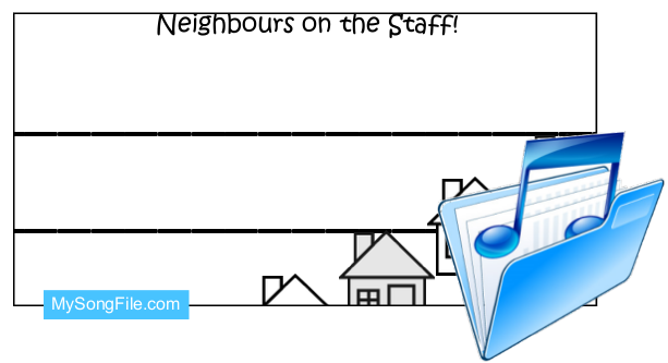 Neighbours On The Staff (A4 Poster Black and White)