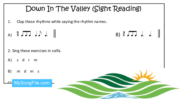 Down In The Valley (Sight Reading)