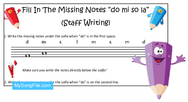 Fill In The Missing Notes do (Staff Writing)