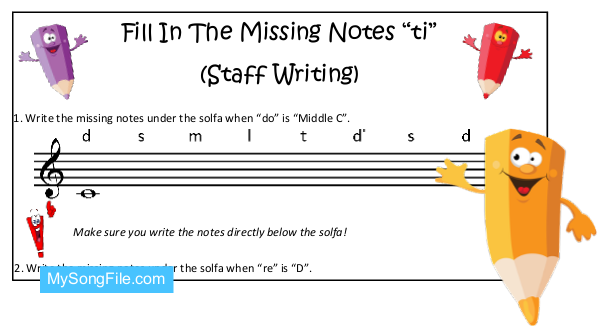 Fill In The Missing Notes ti (Staff Writing)