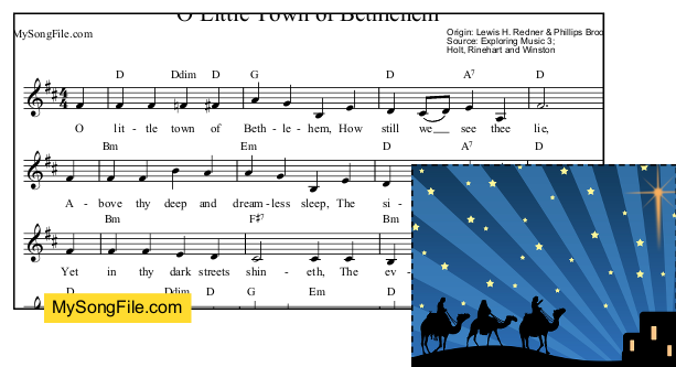 O Little Town of Bethlehem - D Major