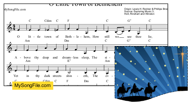 O Little Town of Bethlehem - C Major