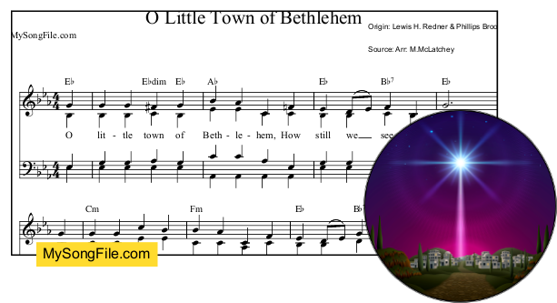 O Little Town of Bethlehem - 4 parts -  Eb Major 