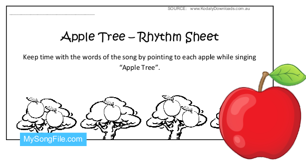 Apple Tree (Black and White Rhythm Chart)