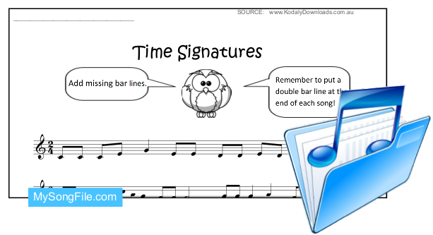 Time Signatures (Simple Time - Missing Bar Lines)