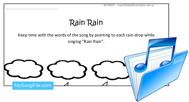 Rain Rain (Black and White Rhythm Chart)