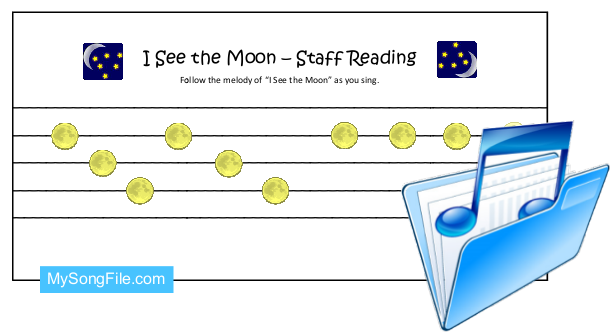 I See The Moon (Stave Reading on lines)