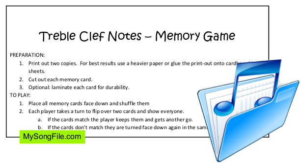 Memory Game (Treble Clef Notes)