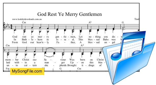 God Rest Ye Merry Gentlemen - C minor with part