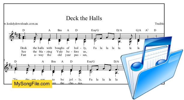 Deck the Halls in 2 parts - D Major