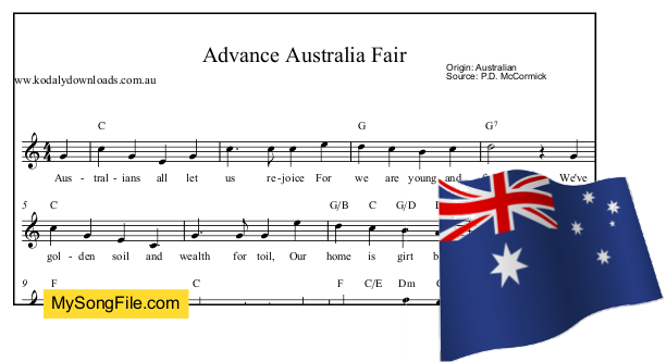 Advance Australia Fair - C Major
