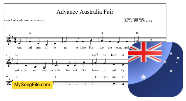Advance Australia Fair - G Major 