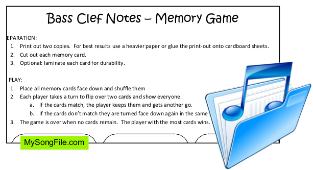 Memory Game (Bass Clef Notes)
