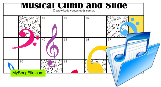 Musical Climb and Slide (Treble Clef)