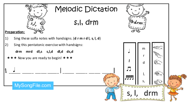 s,l, drm (Melodic Dictation - Stick Notation)