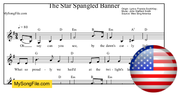 The Star Spangled Banner (G Major)