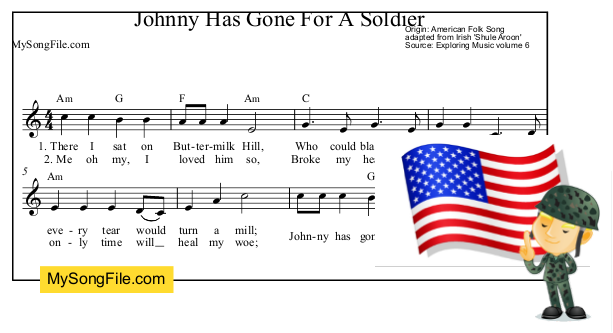 Johnny Has Gone For A Soldier Lyrics Johnny Has Gone For A Soldier | My Song File