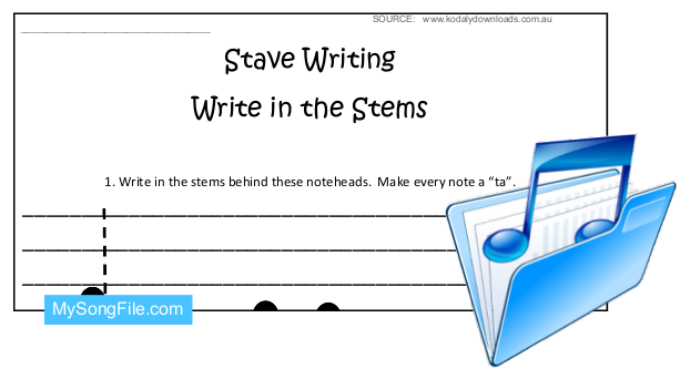 Stave Writing – Write Missing Stems Up