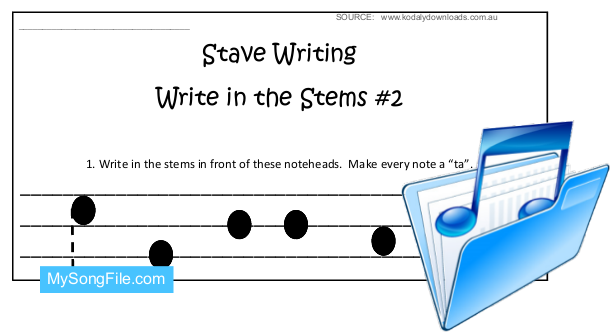 Stave Writing – Write Missing Stems Down