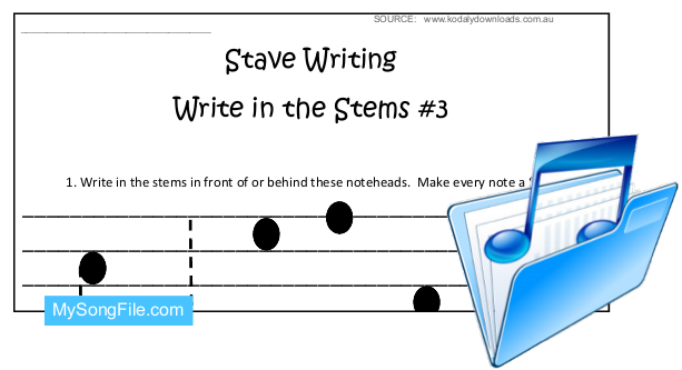 Stave Writing – Write Missing Stems Up and Down