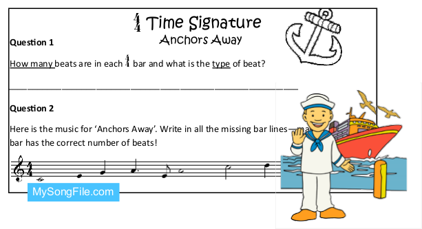 Anchors Aweigh (Time Signatures - Missing Bar Lines)