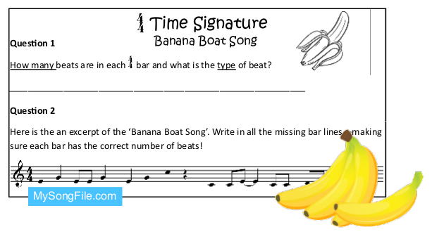 Banana Boat Song (Time Signatures - Missing Bar Lines)