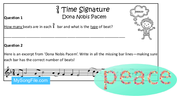 Dona Nobis Pacem (Time Signature 3-4 Missing Bar Lines)