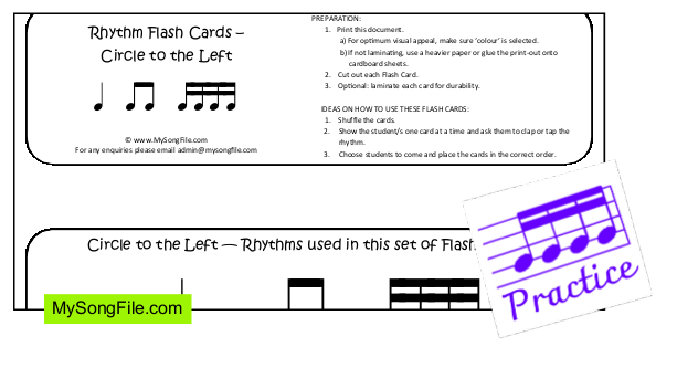 Circle to the Left - Flash Cards Rhythm