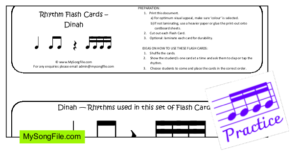 Dinah - Flash Cards Rhythm