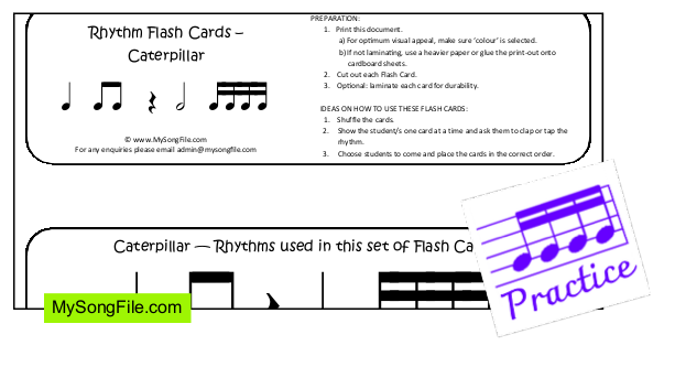 Caterpillar - Flash Cards Rhythm