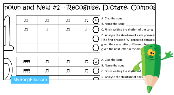 Known And New Number 2 - Recognise - Dictate - Compose