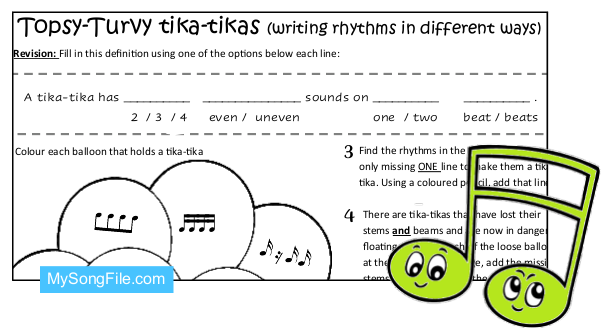 Topsy-Turvy Tika-Tikas - Writing Rhythms in Different Ways