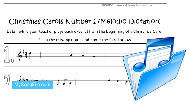 Christmas Carols Number 1 (Melodic Dictation)