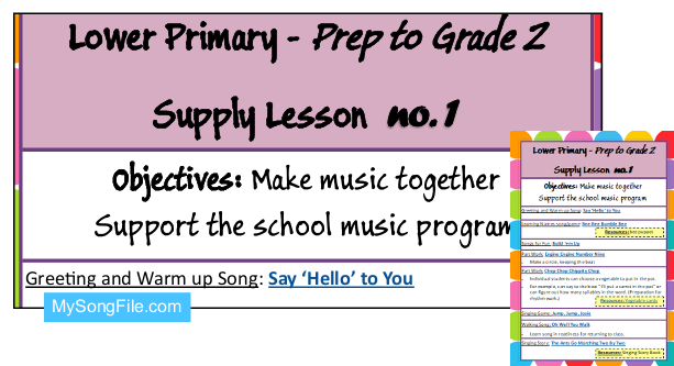 3 lesson plans for a musical substitute teacher