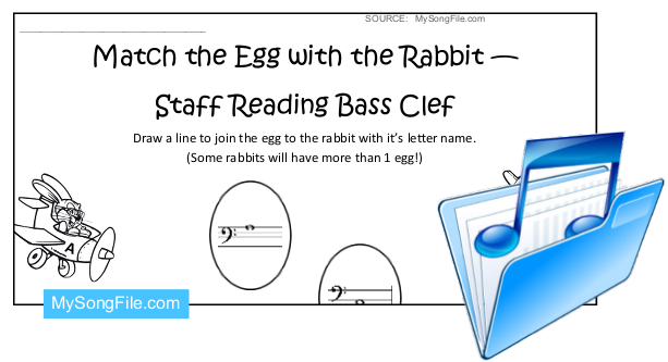 Easter Matching (Staff Reading Bass Clef)
