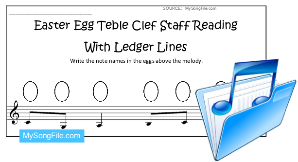 Easter Egg (Staff Reading Treble Clef Ledger Lines) | My Song File