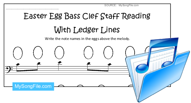 Easter Egg (Staff Reading Bass Clef Ledger Lines)