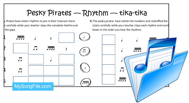 Pesky Pirates tika-tika (Rhythmic Dictation)