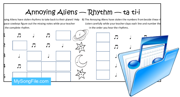 Annoying Aliens ta ti-ti (Rhythmic Dictation)