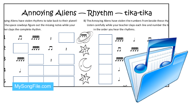 Annoying Aliens tika-tika (Rhythmic Dictation)
