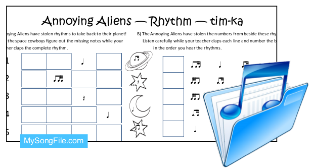 Annoying Aliens tim-ka (Rhythmic Dictation)