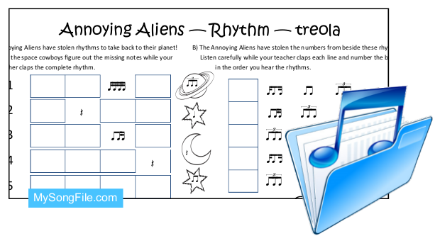 Annoying Aliens treola (Rhythmic Dictation)